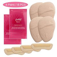 Perphin High Heel Pads, Ball of Foot Cushions High Heel Inserts Reusable Soft Gel Forefoot Cushions Pain Relief One Size Fits Shoe Inserts Non Slip 4D Heel Pads Metatarsal Pads for Women Men 4 Pairs
