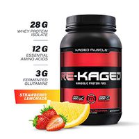 Post Workout Protein Powder, RE-KAGED Whey Protein Powder, Great Tasting Protein Shake with Whey Protein Isolate for Fast Post Workout Recovery with Complete BCAAs & EAAs, Strawberry Lemonade
