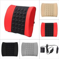 Hitommy Car Back Lumbar Posture Support Electrical Massage Cushion Pillow 12V - Black