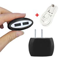 GBSELL US Plug 2A Dual USB Ports AC Power Charger Adapter With type C Charge Date Cable Home Wall Travel (Black)