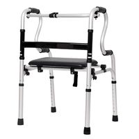 EGCLJ Lightweight Elderly Walker - Adjustable Height Walking Frame - for Mobility & Transport Aid - Ideal for Elderly & Handicap (Color : Without a Wheel)