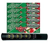 Herb Airtight Tube Pocket Protector with Juicy Jay's Watermelon 1.25 Flavored Hemp Rolling Papers 5 Count DC Crafts Nation- Happy Face