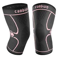 CAMBIVO 2 Pack Knee Brace, Knee Compression Sleeve Support for Men and Women, Running, Hiking, Arthritis, ACL, Meniscus Tear, Sports, Home Gym (Pink,Large)