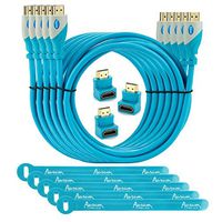 Aurum Pro Series - Pack of 5 High Speed HDMI Cable (6 Ft) with Ethernet - Supports 3D & Audio Return Channel [Latest Version] - 6 Feet - With Three 90 Degree Angle Adapter and Velcro Cable Ties - 5 Pack