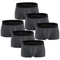 cnnIUHA 6PCs Men's Boxer Briefs Trunks 95% Cotton Plus Size, Breathable Comfortable Low Rise Underwear for Men Multi Color Choice Gray