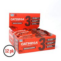 Oatmega Protein Bars, Chocolate Brownie, Healthy Snacks Made with Omega-3 and Grass-Fed Whey Protein, Gluten Free Protein Bars, 1.8oz (12 Count)