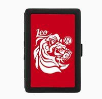 Leo Astrological Sign Horoscope Black Cigarette Case Holder Wallet RFID-blocking