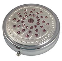 Purple Amethyst Gemstones Fashion Bling Three Section Pocket Purse Travel Pill Box Case