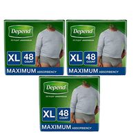 Depend FIT-Flex Incontinence Underwear for Men, Maximum Absorbency, Disposable (X-Large (48 Count) - 3 Set)