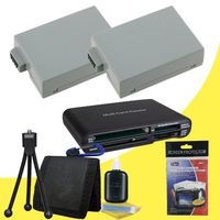 TWO Canon EOS Rebel T2i 18 MP CMOS APS-C Digital SLR Camera (550D / Kiss x4) LP-E8 Lithium Ion Replacement Batteries 1500 mAh + USB SD Memory Card Reader /Wallet + Deluxe Starter Kit Bundle DavisMAX LPE8 Accessory Kit