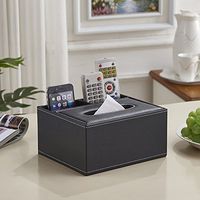 T-ZJHC Home Home Living Room Cute Tray Paper Napkin Coffee Table Remote Control Storage Box, Black Small Multifunction