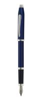 Cross Century II Translucent Blue Lacquer Fountain Pen with Rhodium-Plated Appointments and Stainless Steel Fine Nib