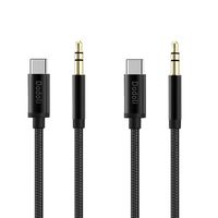 USB C to 3.5mm Aux Hi-Fi Audio Cable, 2 Pack Dodoli Type C to 3.5mm Aux Cord for Essential Phone to Car Stereo Speaker Headset Compatible Google Pixel, OnePlus 6T/7/7 Pro, iPad Pro, More.