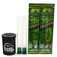 Juicy Hemp Wraps Natural Flavor with KC Stash Jar (6 Packs)