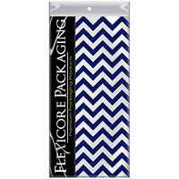 Flexicore Packaging Navy Blue Chevron Print Gift Wrap Tissue Paper Size: 15 Inch X 20 Inch | Count: 10 Sheets | Color: Navy Blue Chevron