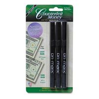 Dri Mark 3513B Dri Mark Counterfeit Detector Pens, 3/PK, Black