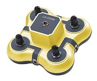 Califone 1114YL 4-Position Mini Stereo Jackbox, Yellow, Four 3.5mm listening positions for most listening groups, Rugged ABS plastic casing for durability and school safety