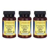 Swanson Amino Acid Ajipure L-Tyrosine Pharmaceutical Grade 500 Milligrams 60 Veg Capsules (3 Pack)