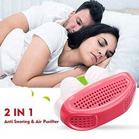 2 in 1 Soft Anti Snoring Device and Air Purifier -Sleep Device Prevent Snoring Clip Breathing Sleep Nose Care Filters- Snoring Solution Nasal Dilator for Breathing (Red)
