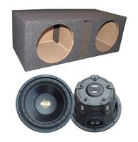 2) Lanzar MAXP124D 12" 3200W Car Subwoofers Subs + Dual Vented Sub Box Enclosure