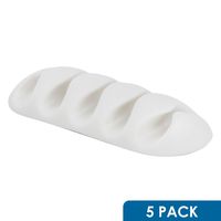 5 Pack Rok Hardware Multipurpose Silicone Quintuple White Cable Clip Grip Wire Cord Type USB Desk Wall Desktop Organizer Charger Holder