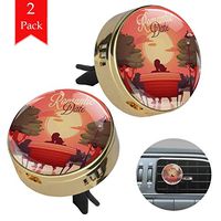 Romantic Sunset Date Aromatherapy Diffuser Gold Car Essential Oil Diffuser Air Freshener Deodorant Personal Care Aromatherapy 1.33x1.83in