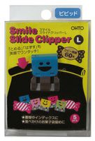 Ohto Smile Slide Clipper Paper Clip - Large - Vivid Color Set - Pack of 5