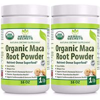 Herbal Secrets USDA Certified Organic Maca Root Powder- 16 oz (1 lb)- GMO FREE- Supports Healthy Mood, Hormonal Balance, Cardiovascular Health & Immune Health