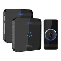 Wireless Doorbell, AVANTEK D-3B Waterproof Door Chime Kit Operating at over 1300 Feet with 2 Plug-In Receivers, 52 Melodies, CD Quality Sound and LED Flash