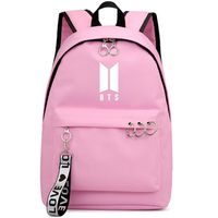 Hosston Kpop BTS Bangtan Boys Backpack Unisex Casual Schoolbag Laptop Bag College Bag Travel Rucksack Nice Gift for A.R.M.Y(Pink 02-BTS)