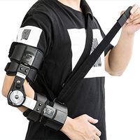 Hinged ROM Elbow Brace with Sling, Adjustable Post OP Elbow Brace Stabilizer Splint Arm Injury Recovery Support (Left Elbow/White dial)