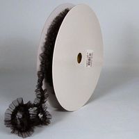 1" Elastic Organza Ruffled Ribbon, 10 Yard Roll (Black)