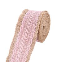 uxcell Burlap Wedding Party Handcraft Gift Packing Belt Ribbon Roll Decor 4.4 Yards Pink