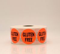 QSX Labels 1.5" Retail Price Point Label Stickers Gluten Free - 1,000/roll - Bright Red