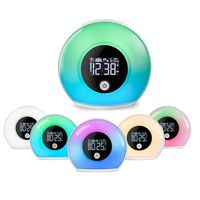 Wake Up Light Alarm Clock, Wireless Bluetooth Speaker, Tap/Knock to Change Color Lights, Night Light Music Player, Dimmable Warm Light & Colorful Light Bedside Lamp Music Player