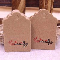 OBELLA BOUTIQUE 100 tag 100 string brown/white NEW DIY LOVE 5X3cm handmade with love products note tag my sweet honey for wedding tag