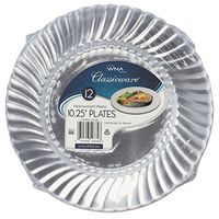 WNA RSCW101212 Classicware Plates, Plastic, 10.25 in, Clear, 12/Bag, 12 Bag/Carton