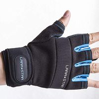 Weightlifting Gloves, Fitness Gloves, Sports Gloves, Rowing Gloves, Wrist Support/Wrist Strap/Wrist Support/Hand Support, Suitable for Men and Women 1 Pair (L)