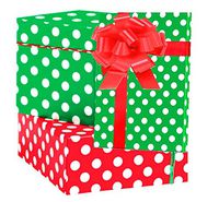 3 Pack Bulk Red & White Green & White Reversible Holiday All Occasion Gift Wrap Wrapping Papers
