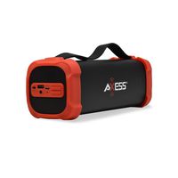 AXESS SPBT1073 Portable Indoor/Outdoor Bluetooth Media Speaker with Built-In 3.5mm Line-In Jack Rechargeable Battery and Subwoofer Red