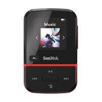 SanDisk 16GB Clip Sport Go MP3 Player, Red - LED Screen and FM Radio - SDMX30-016G-G46R