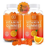 Vitamin C Gummies with Zinc for Immune Support Booster Supplement for Adults Kids, Immunity Support System - Gluten Free, Organic, Vegan, Citrus Orange Pectin Gummy - Promotes Health Wellness (2 Pack)