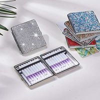 Elecrelive Silver Metal Cigarette Case Holds 20 Regular Cigarettes Double Sided Shiny Cigarette Diamonds Holder Capacity Cigarette Box Cigaret Box for Men & Women