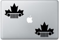 Jeep Canadian Maple Leaf FlashDecals2827 Set Of Two (2x) , Decal , Sticker , Laptop , Ipad , Car , Truck
