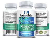 Braxton Labs Probiotic Dietary Supplement with 40 Billion Active Organisms Helps Boost(s) Immune Health and Digestion While Cleansing Your Your Digestive Tract, 60 Vegetable Capsules