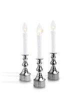New Ideal Lights Dimmable Window Candle Electric with Multi Timer IR Controller, Metal Base Christmas Window Candles UL Listed 3 Set Packing and 2 Extra Replacement Bulb (Silver Color)