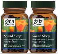 Gaia Herbs Sound Sleep, Vegan Liquid Capsules, 30 Count (Pack of 2) - Herbal Sleep Aid, Promotes Relaxation & Aids Falling Asleep Quickly, Organic Kava Kava, Valerian Root