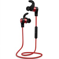 osierr6 Bluetooth 4.1 Sweatproof Wireless Headphones APTX-Low Latency Bluetooth Earbuds CVC 6.0 Noise Cancelling Mic Bluetooth Earphones, Secure Fit for Sports, Gym(red)