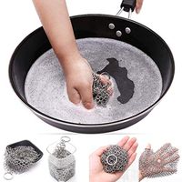 Airrais Round Stainless Steel Ring Net Home Kitchen Metal Pot Cleaning Tools Washing Net