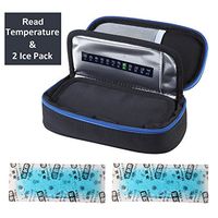 Parateck Oxford Fabric Medical Travel Cooler Bag Insulin Cooling Case with 2 Ice Packs for Diabetics Medication Cool (Black)